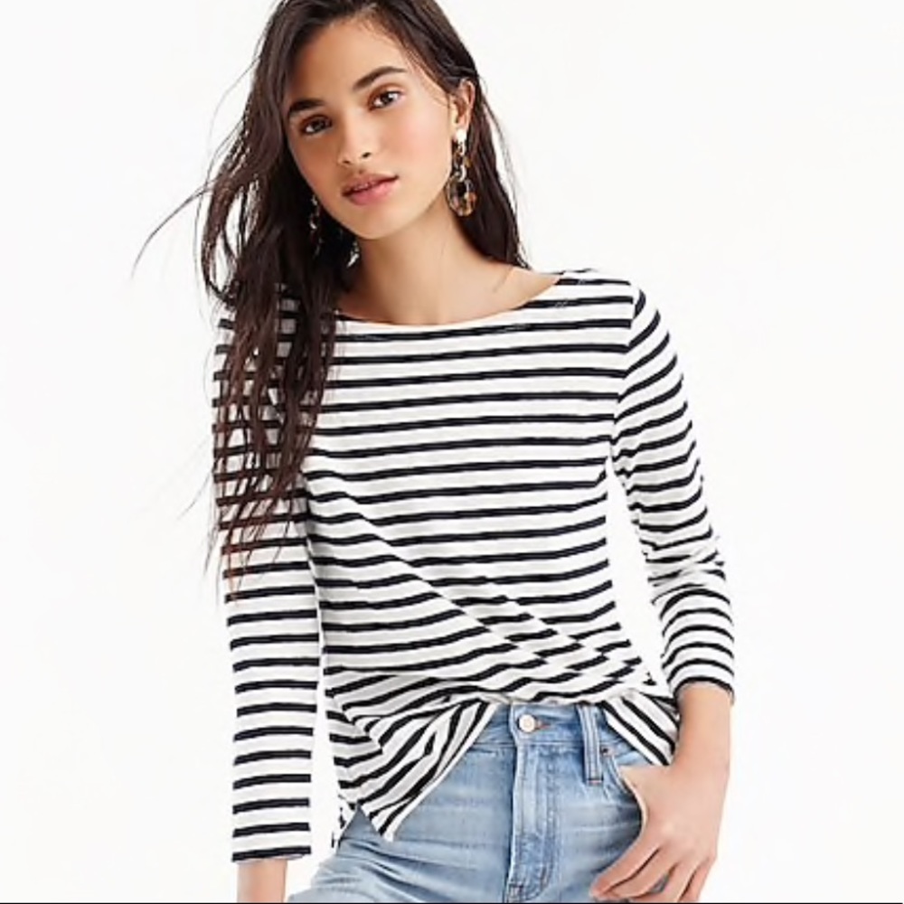 J. Crew Striped Boatneck T-shirt